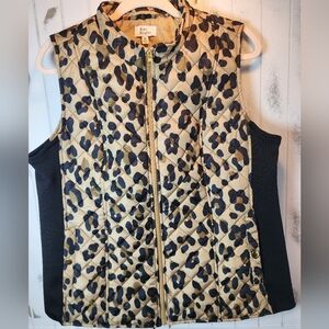 Kim Rogers Women's Quilted Leopard Vest